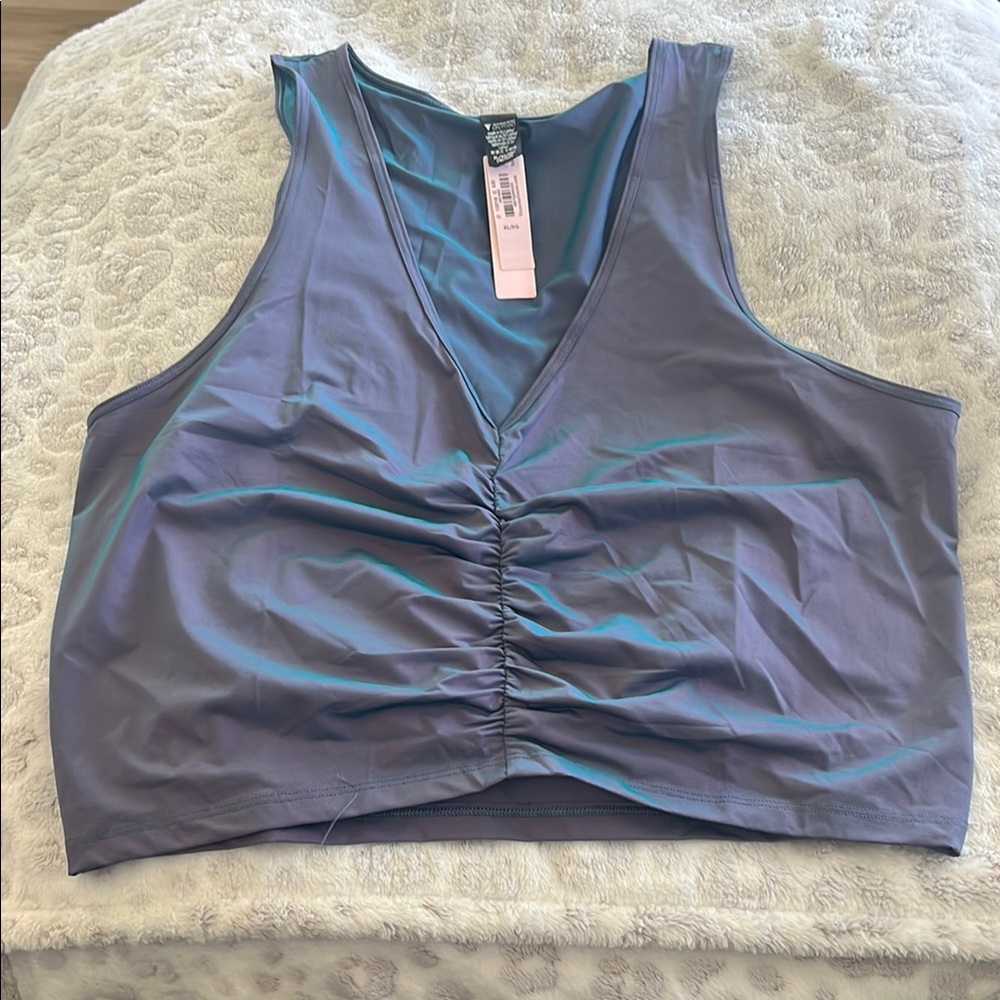 Iridescent Ruched Crop Top